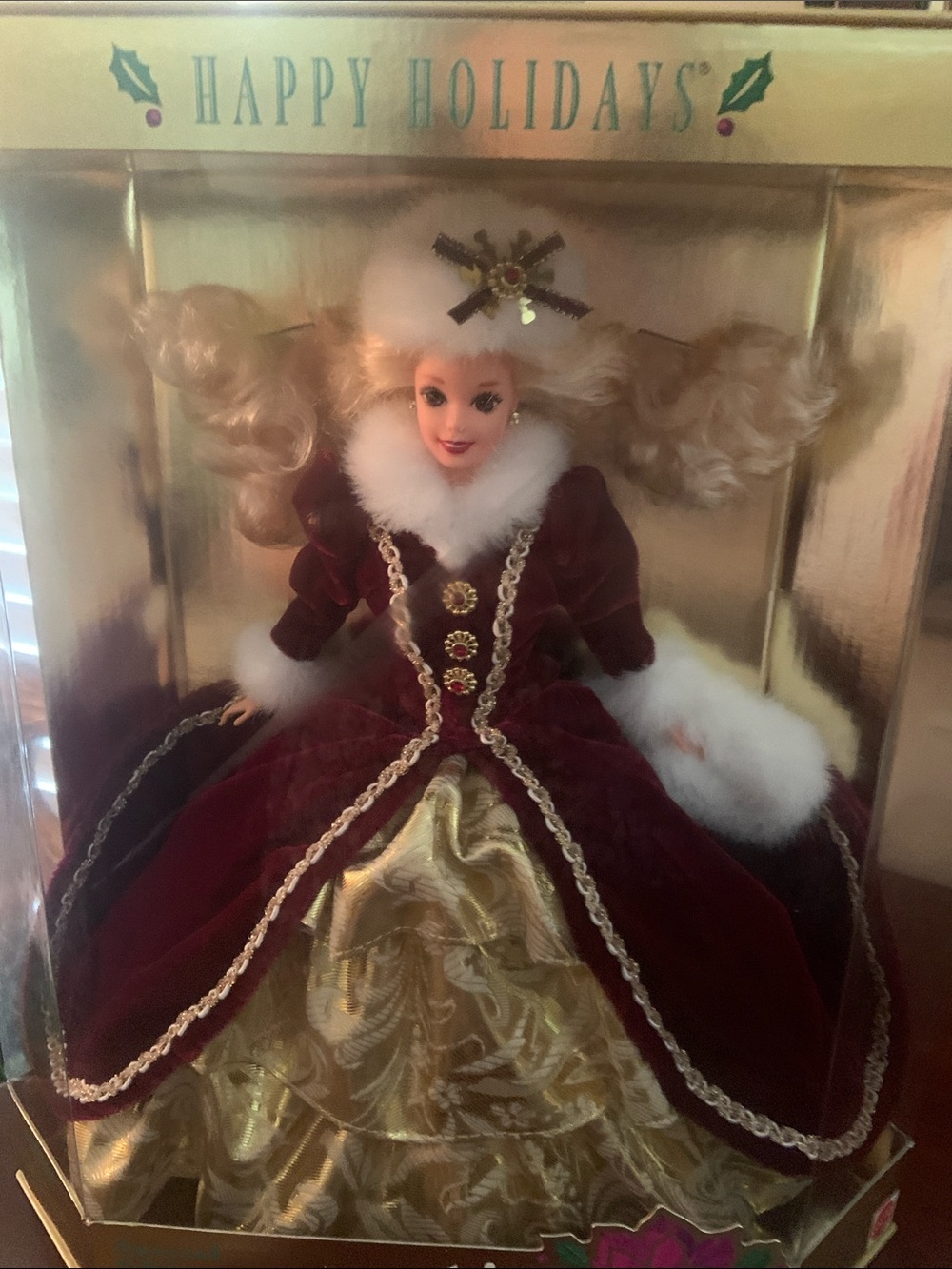 Barbie Holiday Collector Doll - Burgundy, Gold and White Trim - Picture 3 of 3
